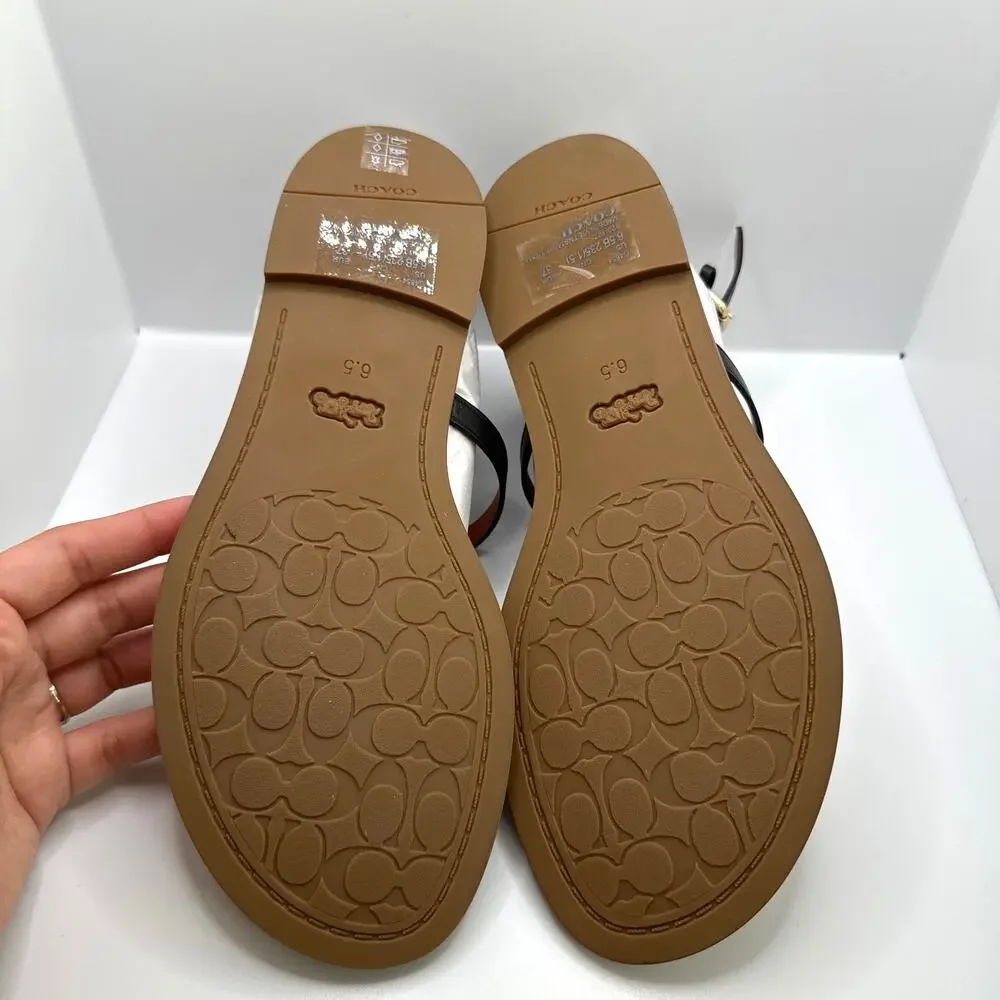 NIB COACH Shoulder Lydia Sandals Black Leather Size 6.5B - Picture 5 of 8